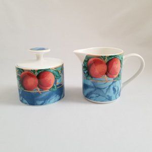 Victoria & Beale Forbidden Fruit 9024 Sugar Bowl with Lid and Creamer Set